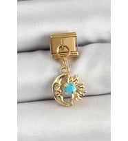 316L Çelik Sallantılı Ay Ve Güneş Model Gold Renk Nomination Charm - TJ-BC1435