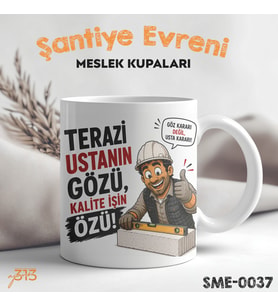 Ustaya Özel Komik Kupa – Terazi Ustanın Gözü Kalite İşin Özü Baskılı Seramik Kupa