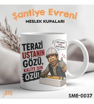 Ustaya Özel Komik Kupa – Terazi Ustanın Gözü Kalite İşin Özü Baskılı Seramik Kupa
