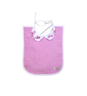 Bezhane %100 Pamuk Beyaz Biyeli - Pembe Mama Önlüğü (Çok Renkli)