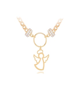Diamond Line-Gülaylar Sarı Altın 14 Ayar Trend Kolye