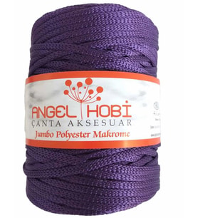 Angel Çanta Aksesuar Mor Renk 5 Mm Jumbo Polyester Makrome No:18