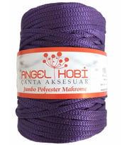 Angel Çanta Aksesuar Mor Renk 5 Mm Jumbo Polyester Makrome No:18