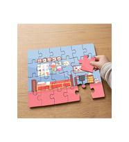 Çocuk Odası İllüstrasyonu Tasarımlı 24 Parça Ahşap Çocuk Puzzle