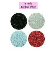 Kesme Cam Boncuk 2mm - 4 Renk - Toplam 80 Gram - BNC439