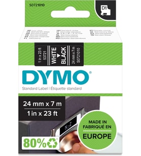 Dymo S0721010, D1 Yedek Şerit (24 Mm X 7 Mt), Siyah/Beyaz (53721)