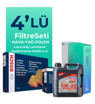 Bosch Fiat Egea 1.3 Dizel Filtre Bakım Seti Liqui Moly Motor Yağlı (2019-2023) 4 Lü