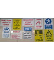 İNŞAAT İKAZ SETİ 10 LU - UYARI LEVHALARI SETİ ( 25 x 35 cm )
