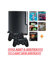 Sony Playstation 3 Slim + 320GB + 2 Joistick +130 Güncel Oyun (Siyah)