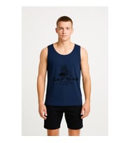 Erkek Kaptan Baskılı %100 Pamuk Kolsuz T-shirt