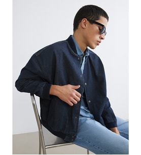 LCW Jeans İndigo Rahat Kalıp Kolej Yaka Erkek Bomber Jean Ceket