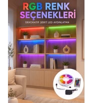 5 Metre Kumandalı RGB LED Şerit 2835 SMD Dekoratif TV Oda Masa Arkası Aydınlatma