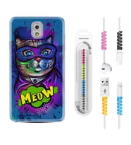 Samsung Note 3 4 5 8 9 20 Ultra 10 Lite Kılıf Kablo Koruma Spiral Silikon Super Meow 1715