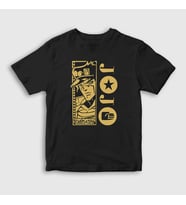 Presmono Unisex Çocuk Siyah Jotaro Kujo V3 Anime Jojo T-Shirt 322429tt