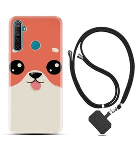 Realme 5i 5 Pro 6i 7 Pro 8 Kılıf Boyun Askılı Silikon Sevimli Köpek 1731