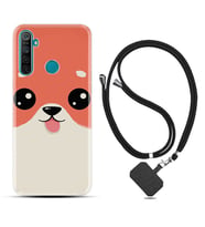 Realme 5i 5 Pro 6i 7 Pro 8 Kılıf Boyun Askılı Silikon Sevimli Köpek 1731