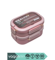 2 Katlı 3 Bölmeli 1650ml Paslanmaz Çelik Sefer Tası