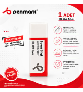 Penmark Beyaz Silgi 1 Adet Yumuşak,İz bırakmaz Kaliteli
