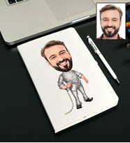Kişiye Özel Boyacı Tasarımlı Karikatürlü Beyaz Defter Kalem Seti 4