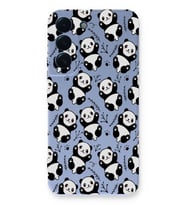 Samsung Galaxy S22 Plus Uyumlu Lansman Kılıf Panda Tasarımlı İçi Kadife Kapak-Lila (Şeffaf)