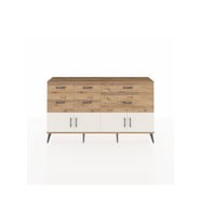 Arges Konsol Tek Raflı 6 Çekmeceli 4 Kapaklı 176x30x99 Çam-Aytaşı/Çam