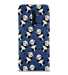 Oppo Reno 2z Uyumlu Lansman Kılıf Panda Tasarımlı İçi Kadife Kapak-Lacivert (Şeffaf)