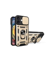 Apple iPhone 16 Kılıf Pars Lens Yüzüklü Silikon - Gold