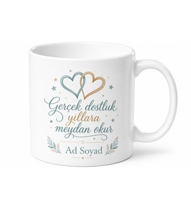 İsme Özel Yıldönümü Dostluk Temalı Baskılı Kupa Bardak Hediye