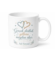 İsme Özel Yıldönümü Dostluk Temalı Baskılı Kupa Bardak Hediye