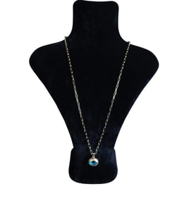 SLOWSHE – 14 K Gold Kaplama NAZAR BONCUKLU VIP Kolye (Zincir Uzunluğu: 45 cm)