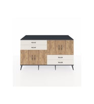 Kronos Konsol 3 Raflı 4 Çekmeceli 4 Kapaklı 176x59x99 Antrasit-Çam/Aytaşı