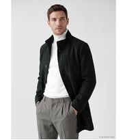LCWAIKIKI Classic Siyah Regular Fit Dik Yaka Erkek Kaşe Kaban