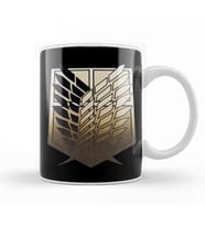 Survey Corps Logo Golden Attack On Titan Kupa Bardak Porselen