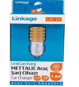 Linkage Araç Şarj Alet Başlığı Çakmaklık 2 Uçlu 10V 1.6A LKC24