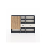 Arges Dolap 10 Raflı 2 Çekmeceli 2 Kapaklı 220x30x163 Antrasit-Çam/Aytaşı