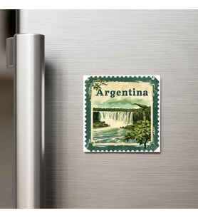 Arjantin Argentina - Posta Pulu Temalı Ülke - Baskılı Buzdolap Magneti Kare - 9x9 cm