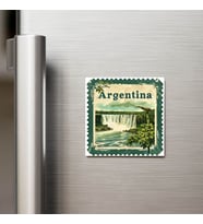 Arjantin Argentina - Posta Pulu Temalı Ülke - Baskılı Buzdolap Magneti Kare - 9x9 cm