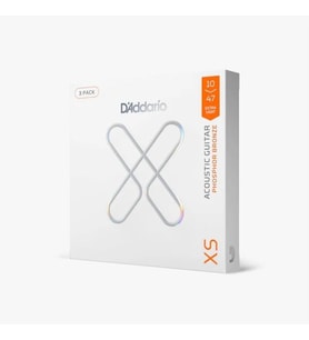 D'Addario XSAPB1047-3P Fosfor Bronz Akustik Gitar Tel Seti (3'lü Avantaj Paketi) 10-47 Extra Light Kalınlık, XS Kaplamalı, Uzun Ömürlü