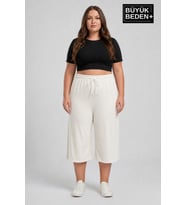 Kadın Büyük Beden Şort 3XL-6XL Rahat Kesim Diz Altı Günlük Şort-SPR26BSRK591