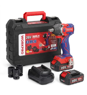 WORKPRO WP390228 20Volt 4.0Ah. Li-ion 1/2’’ 360Nm Çift Akü Kömürsüz Profesyonel Şarjlı Somun Sıkma