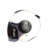 Motosiklet Yarım Kask Double Güneş Vizörlü Ece Sertifikalı Abs Material Motor Kaskı White