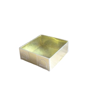 Asetat Kapaklı Karton Kutu 6X6X2.5 CM (50 Adet)  Gold