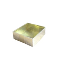 Asetat Kapaklı Karton Kutu 6X6X2.5 CM (50 Adet)  Gold