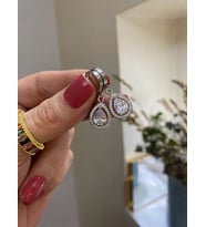 316L Kararmaz Baget Taşlı Çelik Küpe