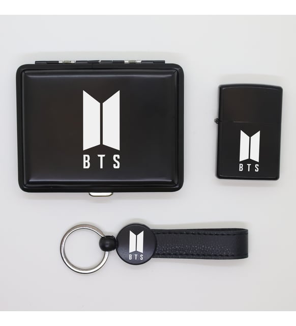 Kişiye Özel BTS Metal Tabaka, Zippo Çakmak ve Anahtarlık Seti