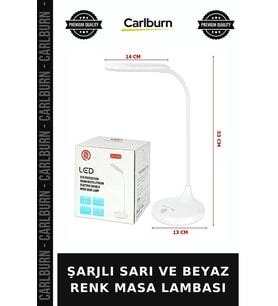 ŞARJLI SARI VE BEYAZ RENK MASA LAMBASI Ders Lambası