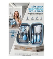 Mavi̇ 9 Parça Bebek Bakım Seti, Yenidoğan Hediye Kiti (Tırnak Makası Ateş Ölçer) 723162