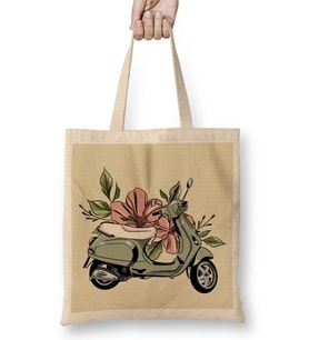 Flower Vespa Bez Çanta Uzun Saplı