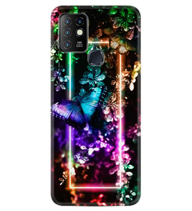 INFINIX Hot 8 9 10 11S Hot 10 Play 10T Kılıf Desemli Silikon Butterfly Neon 1684