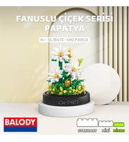 Balody Fanuslu Çiçek Serisi – Papatya (bl18473) – Mini Blok Yapı Oyuncakları Seti (Beyaz)